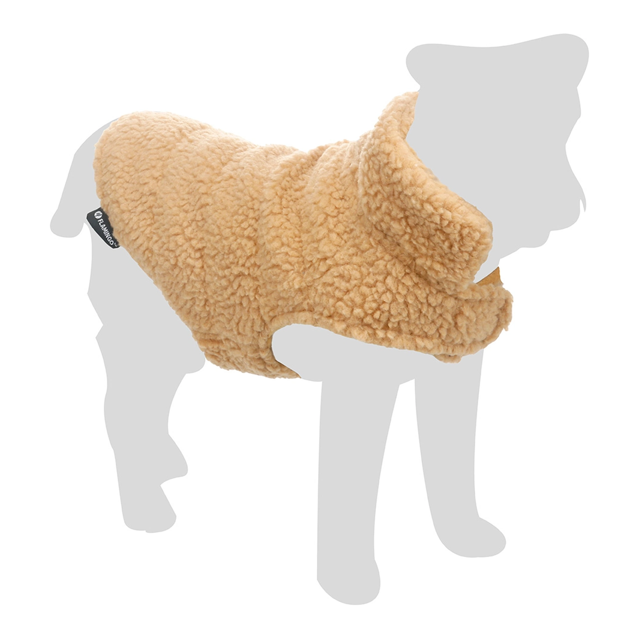 Flamingo Nado hundejakke beige 30 cm - varm hundefrakke med fleece